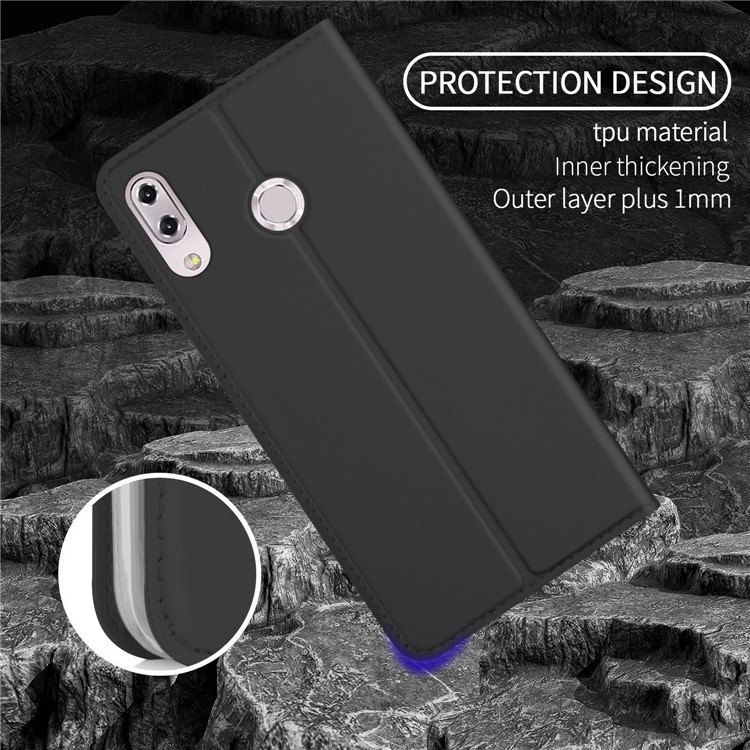 Card Holder Auto-absorbed Leather Cell Phone Case with Stand for Asus Zenfone 5Z ZS620KL - Black-6
