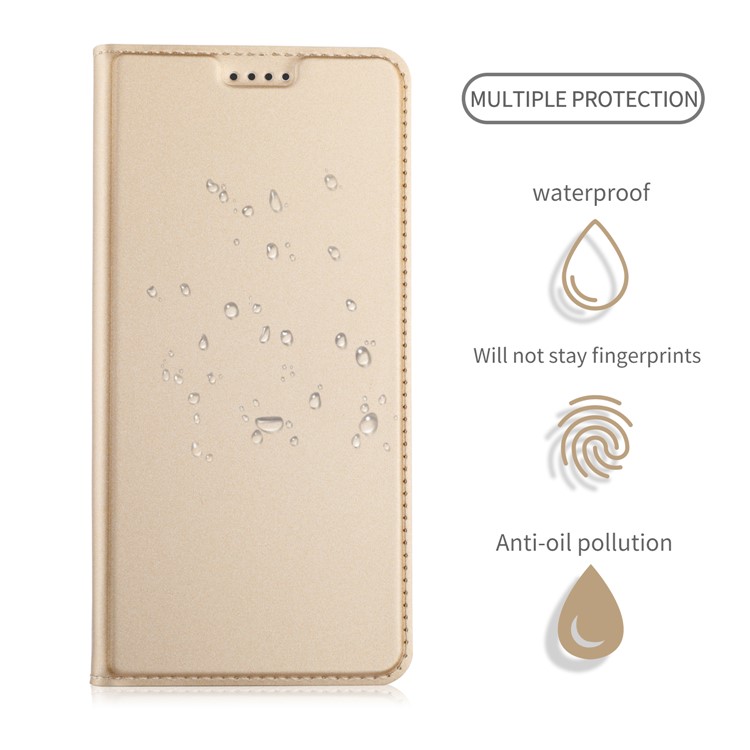 Card Holder Auto-absorbed Leather Cell Phone Cover with Stand for Asus Zenfone 5Z ZS620KL - Gold-2