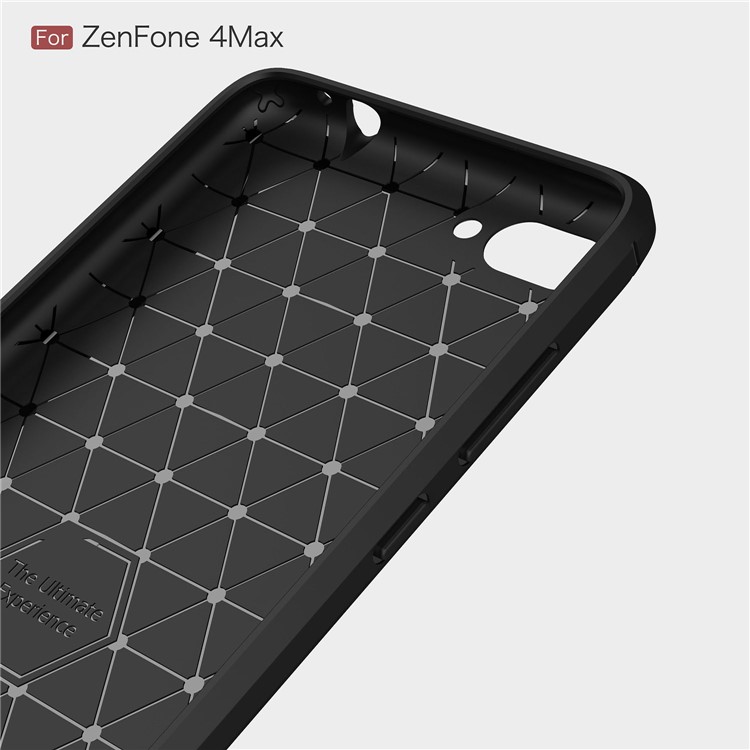 50PCS/Lot Carbon Fibre Brushed TPU Case for Asus Zenfone 4 Max ZC520KL - Black-5