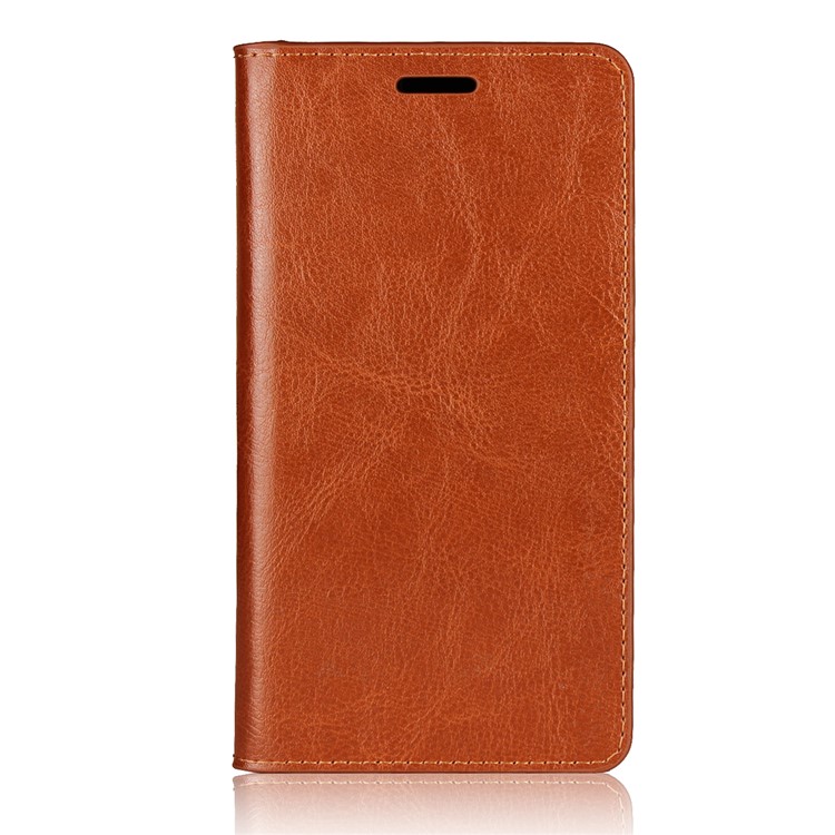 Crazy Horse Texture Genuine Leather Shell with Stand for Asus Zenfone 3 Laser ZC551KL - Brown-2