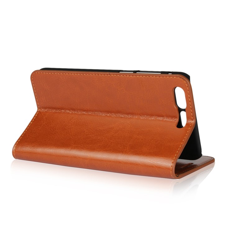 Crazy Horse Stand Wallet Genuine Leather Case for Asus ZenFone 4 Pro (ZS551KL) - Coffee-4