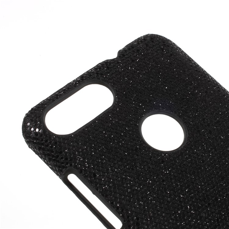 Leather Coated PC Phone Casing for Asus ZenFone Max Plus (M1) ZB570TL - Black Glittery Sequins-4