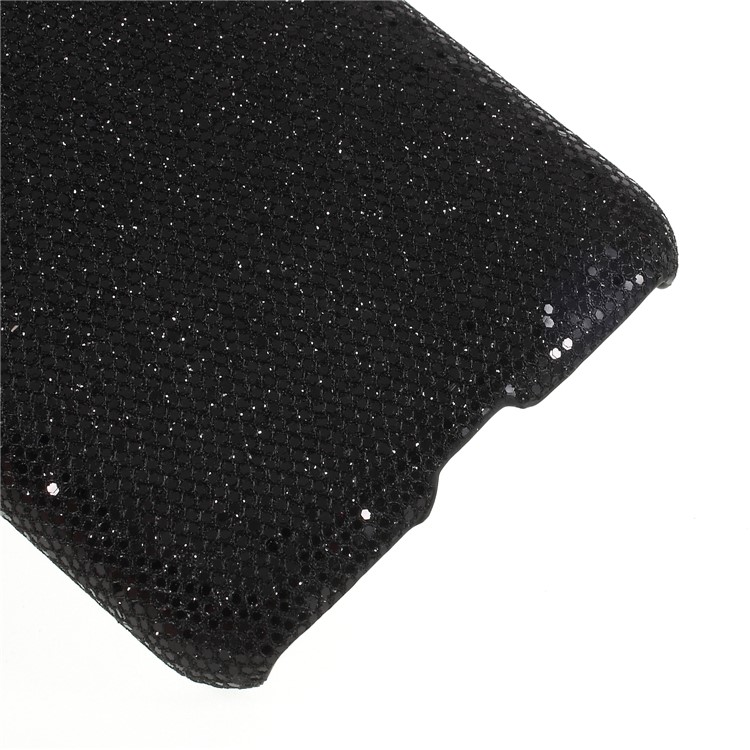 Leather Coated PC Phone Casing for Asus ZenFone Max Plus (M1) ZB570TL - Black Glittery Sequins-5