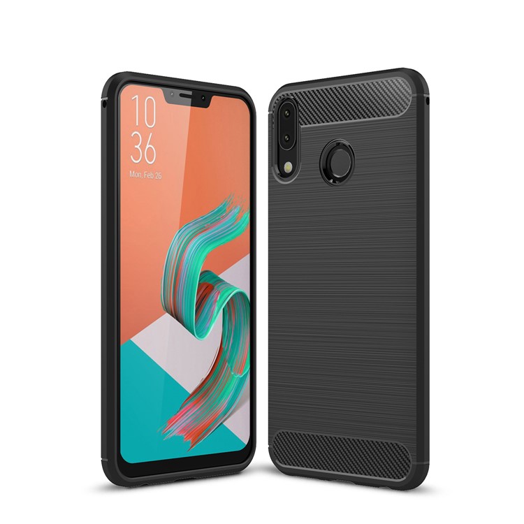

Carbon Fiber Texture Brushed TPU Mobile Phone Case for Asus Zenfone 5Z ZS620KL - Black, Zenfone 5Z ZS620KL