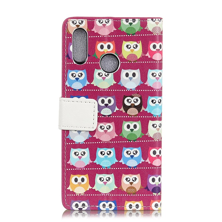 Pattern Printing Multiple Owls Wallet Leather Cover for Asus Zenfone 5 ZE620KL - Purple Background-2
