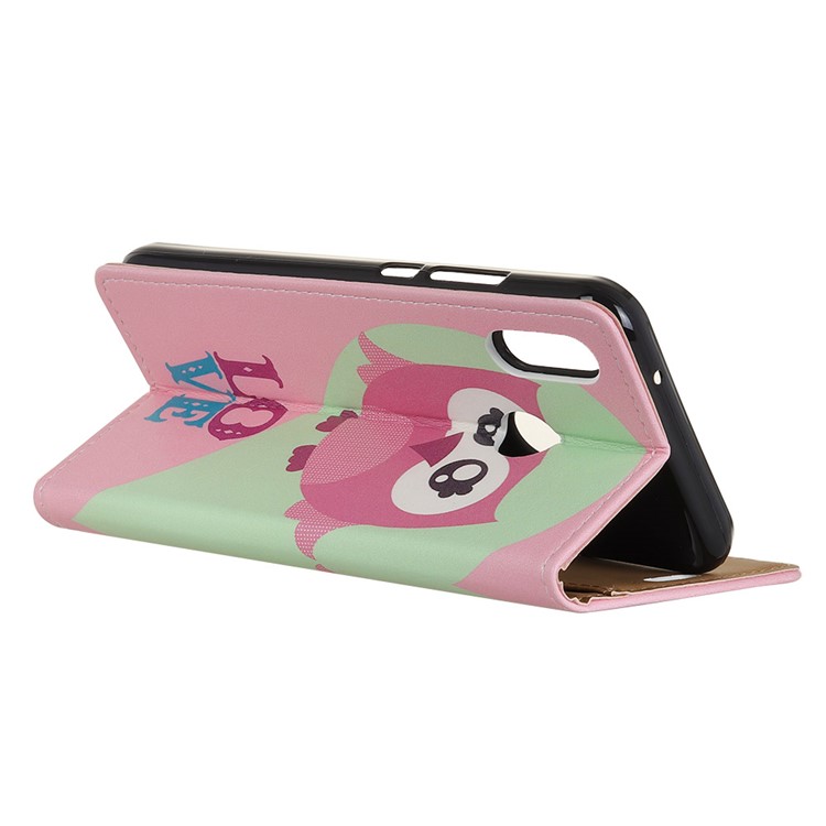 Pattern Printing Wallet Leather Cover Shell Case for Asus Zenfone 5 ZE620KL - LOVE Pattern and Pink Owl-3