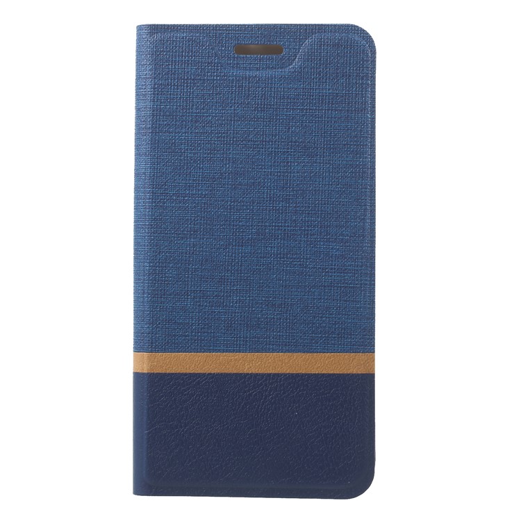Cross Pattern Bi-color Card Slot Leather Case Accessory for Asus Zenfone Max (M1) ZB555KL - Blue-1