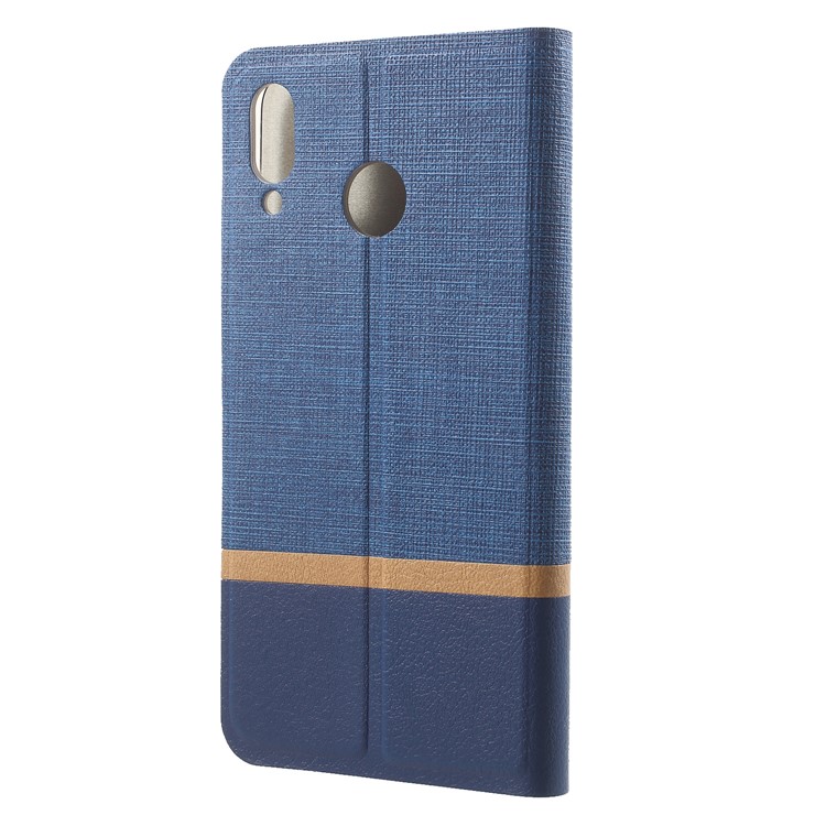 Cross Pattern Bi-color Card Slot Leather Case Accessory for Asus Zenfone Max (M1) ZB555KL - Blue-2