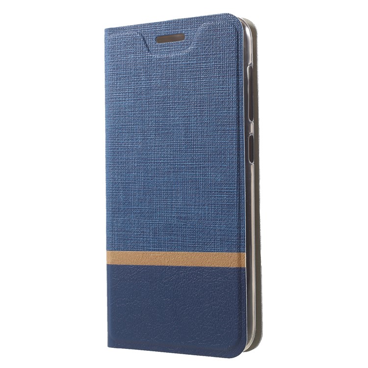 Cross Pattern Bi-color Card Slot Leather Case Accessory for Asus Zenfone Max (M1) ZB555KL - Blue-3