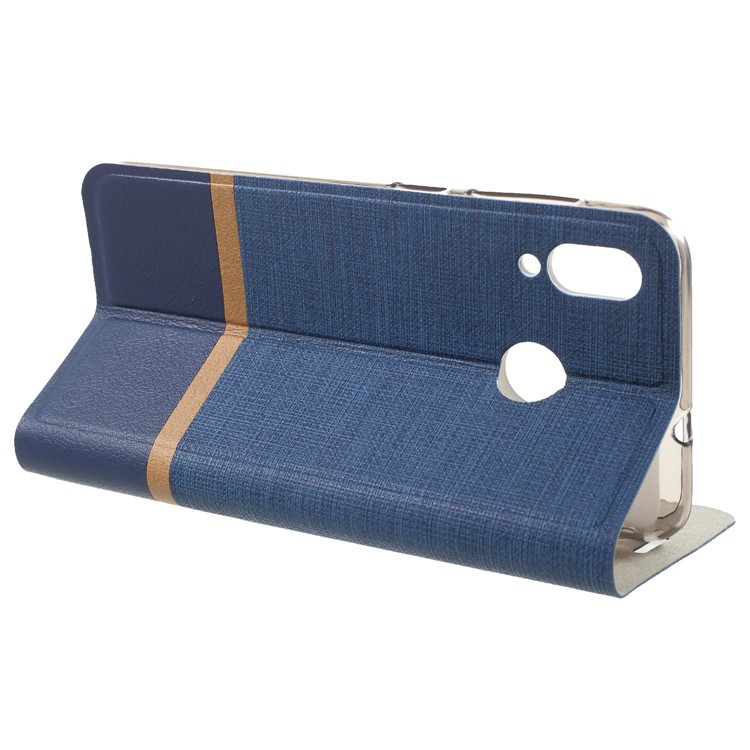 Cross Pattern Bi-color Card Slot Leather Case Accessory for Asus Zenfone Max (M1) ZB555KL - Blue-4