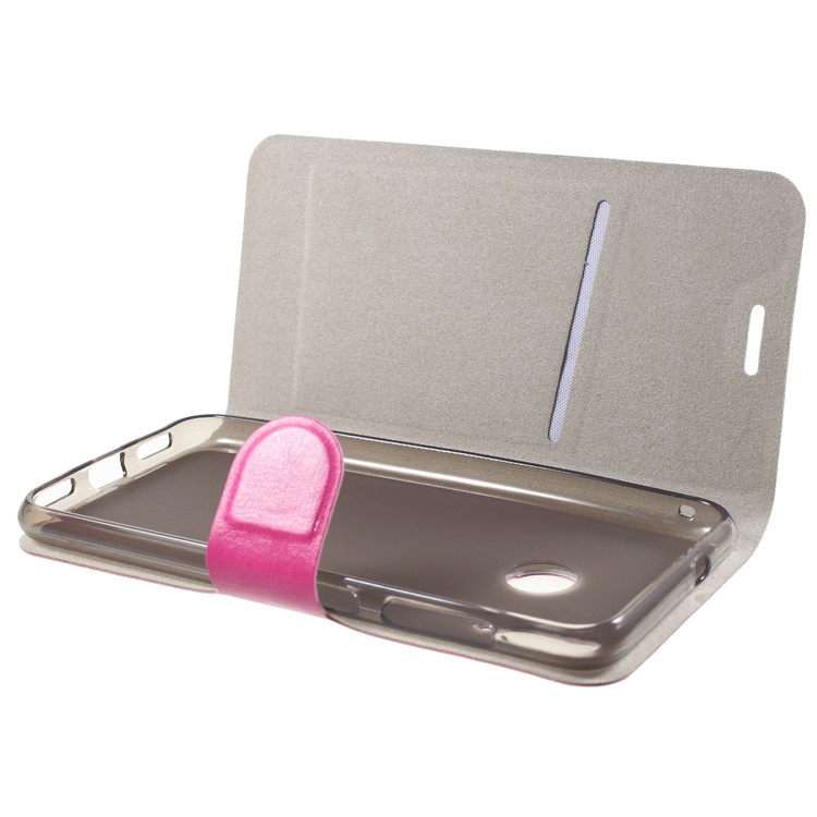 Crazy Horse Wallet Stand Leather Case (Built-in Steel Sheet) for Asus Zenfone Max (M1) ZB555KL - Rose-5