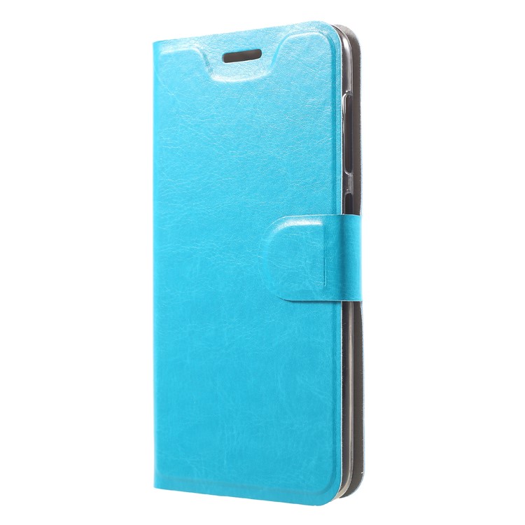 Crazy Horse Wallet Stand Leather Mobile Shell (Built-in Steel Sheet) for Asus Zenfone Max (M1) ZB555KL - Blue-3