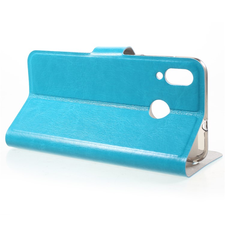 Crazy Horse Wallet Stand Leather Mobile Shell (Built-in Steel Sheet) for Asus Zenfone Max (M1) ZB555KL - Blue-4