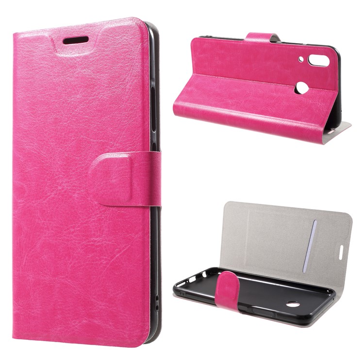 Crazy Horse Stand Leather Card Holder Case for Asus Zenfone 5Z ZS620KL / Zenfone 5 ZE620KL - Rose-1