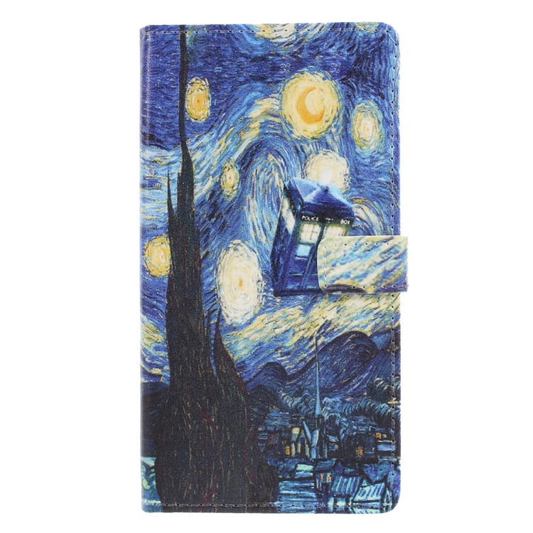 Pattern Printing Leather Wallet Shell Case for Asus Zenfone 5Z ZS620KL - Oil Painting-1