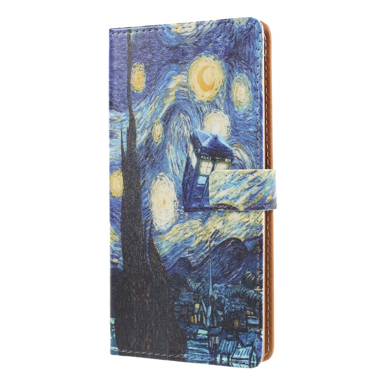 Pattern Printing Leather Wallet Shell Case for Asus Zenfone 5Z ZS620KL - Oil Painting-3
