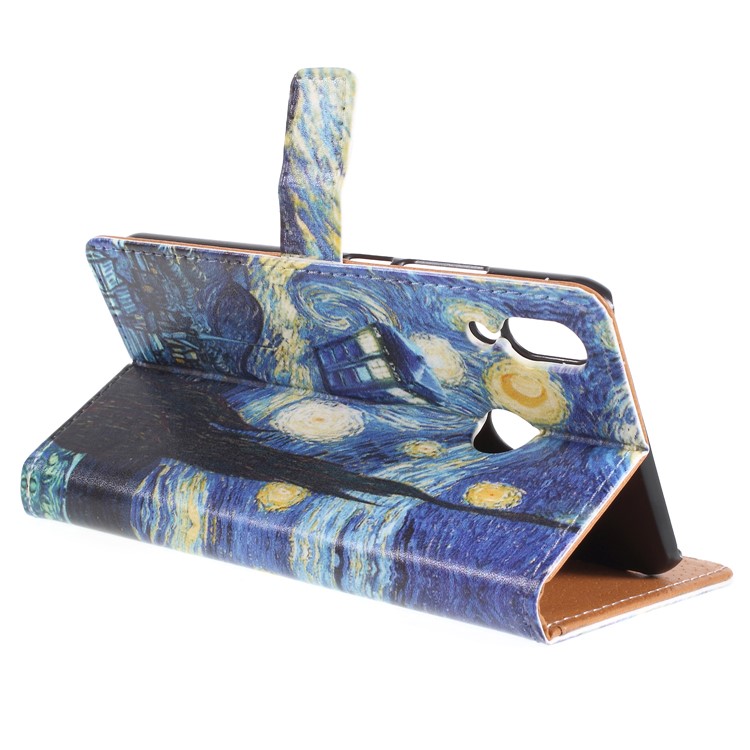 Pattern Printing Leather Wallet Shell Case for Asus Zenfone 5Z ZS620KL - Oil Painting-5