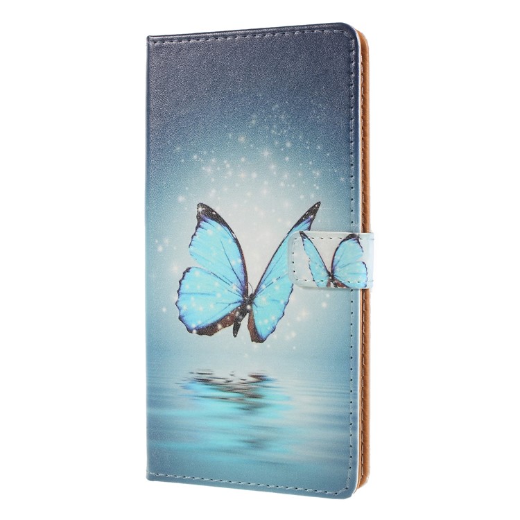 Pattern Printing Magnetic Leather Wallet Case for Asus Zenfone 5Z ZS620KL - Blue Butterfly-3