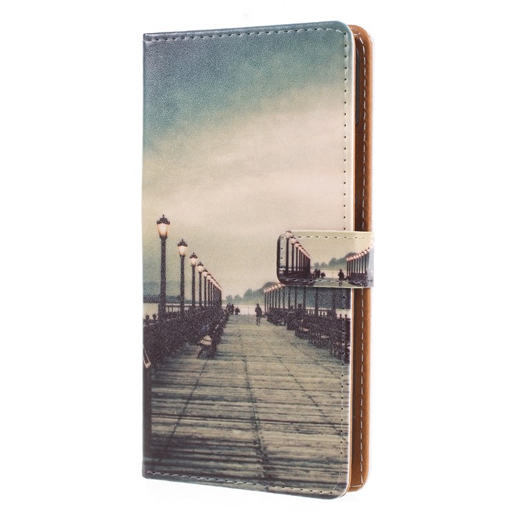 Pattern Printing PU Leather Wallet Case for Asus Zenfone 5Z ZS620KL - Dock at Sunset-3