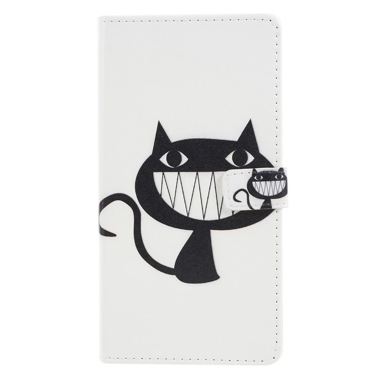Pattern Printing Leather Wallet Case Phone Shell for Asus Zenfone 5Z ZS620KL - Black Cat-1