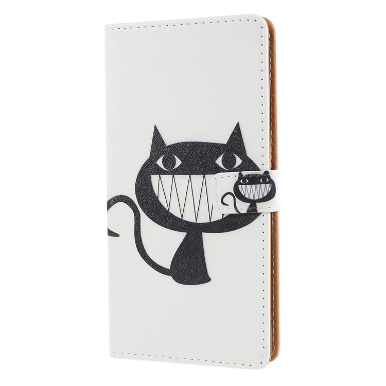 Pattern Printing Leather Wallet Case Phone Shell for Asus Zenfone 5Z ZS620KL - Black Cat-3