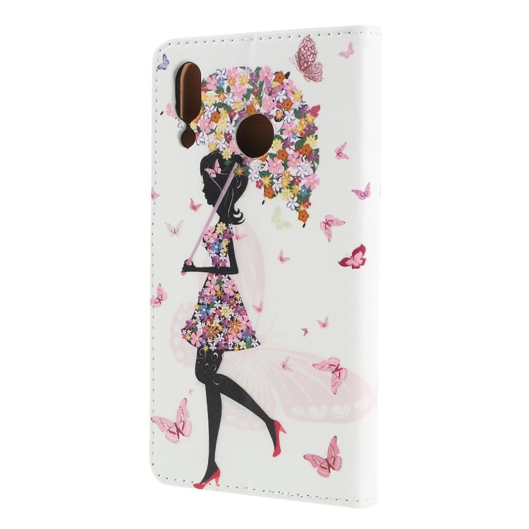 Pattern Printing Magnetic Leather Stand Case for Asus Zenfone 5Z ZS620KL - Flowered Girl Holding Umbrella-2