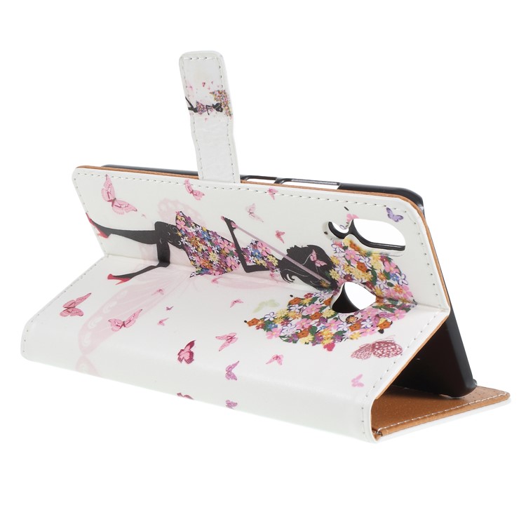 Pattern Printing Magnetic Leather Stand Case for Asus Zenfone 5Z ZS620KL - Flowered Girl Holding Umbrella-5