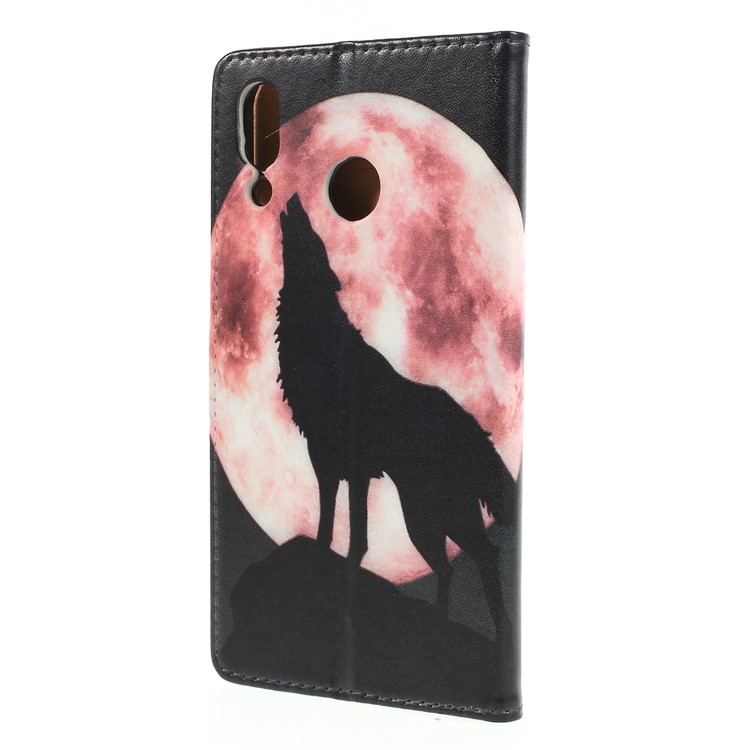 Pattern Printing Magnetic Leather Stand Cover for Asus Zenfone 5Z ZS620KL - Wolf Howling at the Moon-2