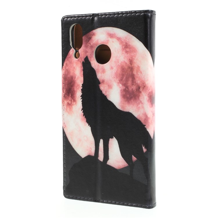 Pattern Printing PU Leather Protection Mobile Phone Case for Asus Zenfone Max (M1) ZB555KL - Wolf Howling at the Moon-2