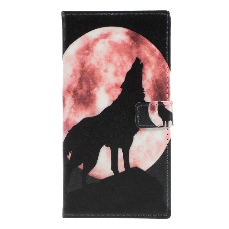 Pattern Printing PU Leather Protection Mobile Phone Case for Asus Zenfone Max (M1) ZB555KL - Wolf Howling at the Moon-3