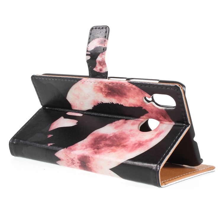 Pattern Printing PU Leather Protection Mobile Phone Case for Asus Zenfone Max (M1) ZB555KL - Wolf Howling at the Moon-5