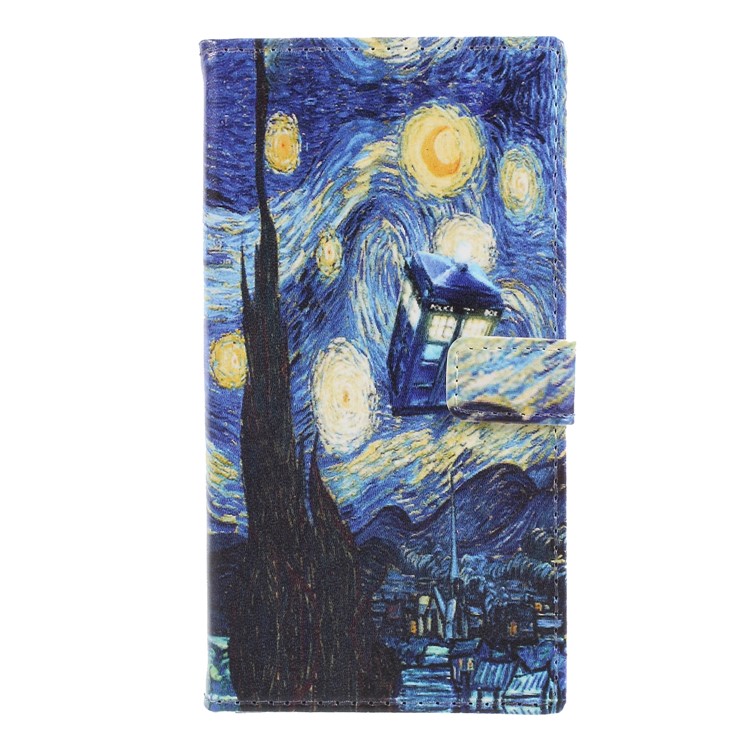 Pattern Printing PU Leather Protection Cell Phone Cover for Asus Zenfone Max (M1) ZB555KL - Starry Night-1