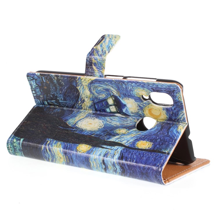 Pattern Printing PU Leather Protection Cell Phone Cover for Asus Zenfone Max (M1) ZB555KL - Starry Night-5