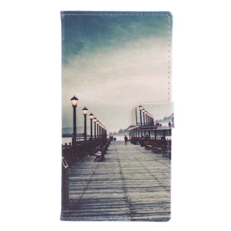 Pattern Printing PU Leather Protection Mobile Phone Case for Asus Zenfone Max (M1) ZB555KL - Dock at Sunset-1