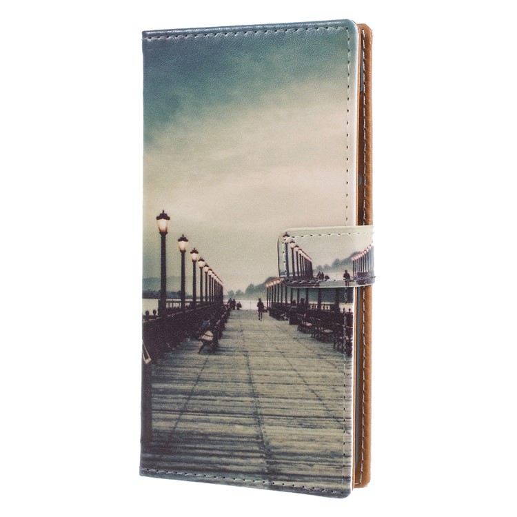 Pattern Printing PU Leather Protection Mobile Phone Case for Asus Zenfone Max (M1) ZB555KL - Dock at Sunset-3