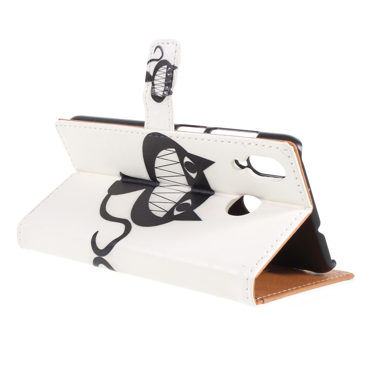 Pattern Printing Wallet Leather Flip Stand Phone Cover for Asus Zenfone Max (M1) ZB555KL - Grinning Cat-5