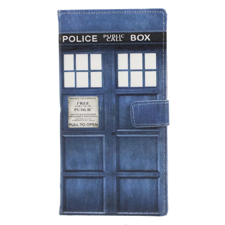 Pattern Printing PU Leather Stand Wallet Cover for Asus Zenfone Max (M1) ZB555KL - Police Public Call Box-1