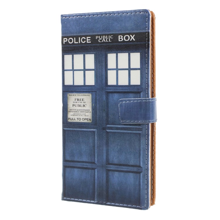 Pattern Printing PU Leather Stand Wallet Cover for Asus Zenfone Max (M1) ZB555KL - Police Public Call Box-3