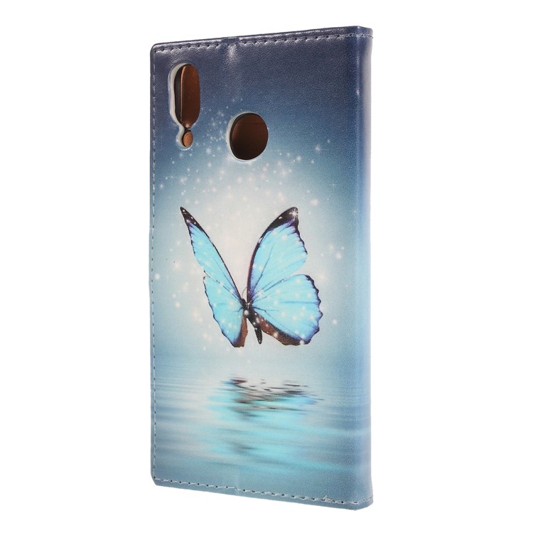 Pattern Printing Stand Wallet Leather Shell Case for Asus Zenfone Max (M1) ZB555KL - Blue Butterfly-2