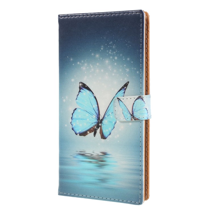 Pattern Printing Stand Wallet Leather Shell Case for Asus Zenfone Max (M1) ZB555KL - Blue Butterfly-3