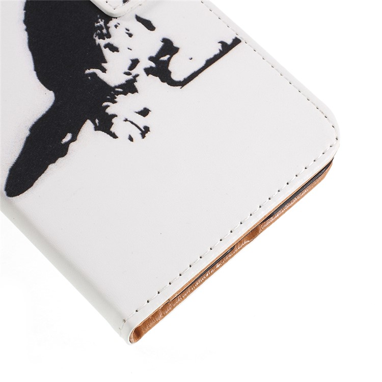 Pattern Printing Wallet Leather Cover Case for Asus Zenfone 5 Lite ZC600KL - Black and White Cat-7