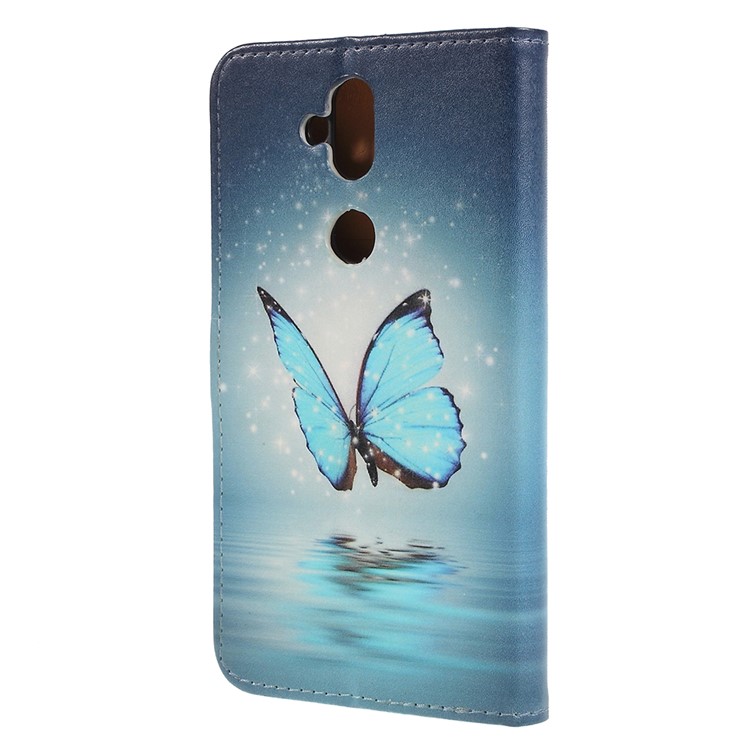 Pattern Printing Wallet Leather Mobile Phone Protection Cover for Asus Zenfone 5 Lite ZC600KL - Blue Butterfly-3