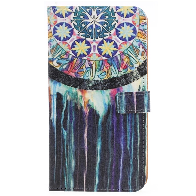 For Asus Zenfone 5 Lite ZC600KL Pattern Printing Wallet Leather Folio Magnetic Case - Colorful Dream Catcher-1