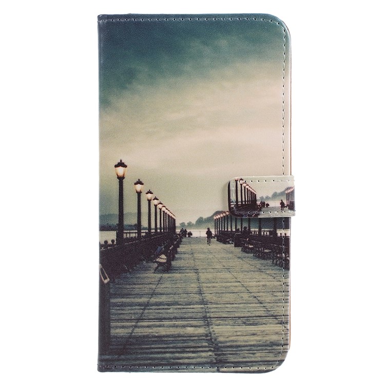 Pattern Printing Wallet Leather Flip Casing for Asus Zenfone 5 Lite ZC600KL - Seaside Trestle-1