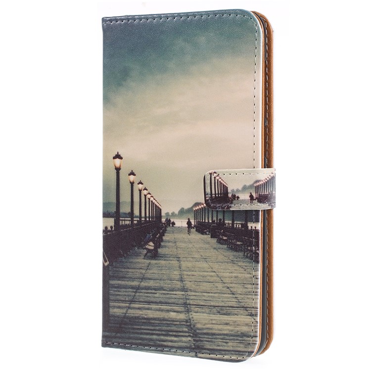 Pattern Printing Wallet Leather Flip Casing for Asus Zenfone 5 Lite ZC600KL - Seaside Trestle-2