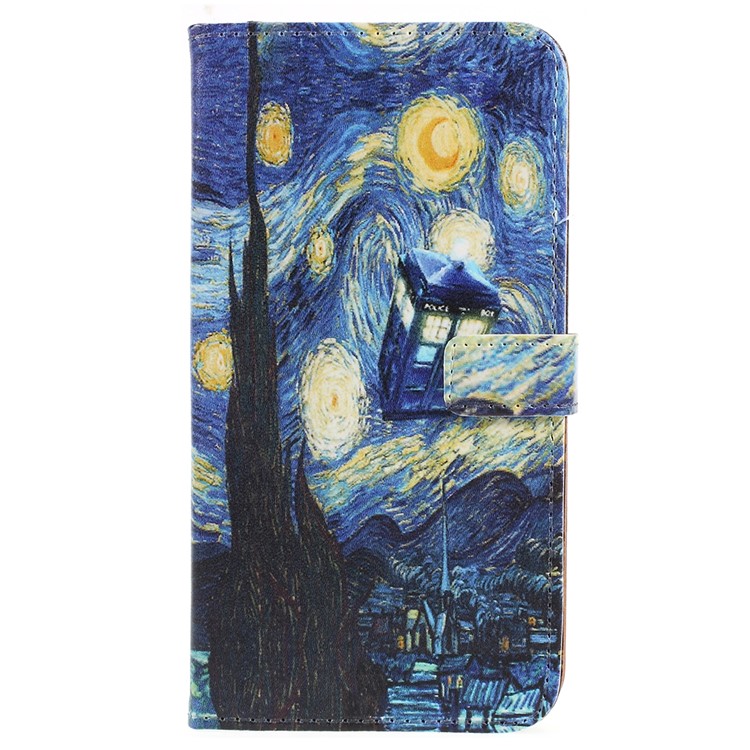 Pattern Printing Wallet Leather Cellphone Case with Card Holders for Asus Zenfone 5 Lite ZC600KL - Starry Sky-1