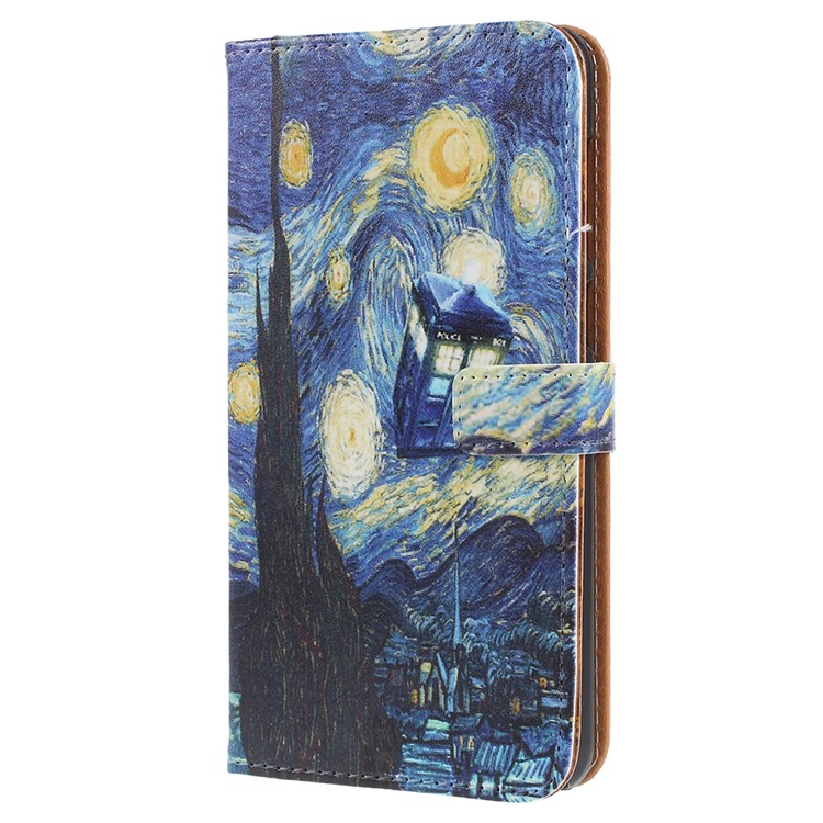 Pattern Printing Wallet Leather Cellphone Case with Card Holders for Asus Zenfone 5 Lite ZC600KL - Starry Sky-2