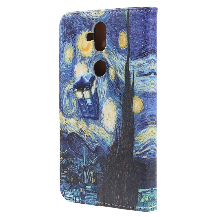 Pattern Printing Wallet Leather Cellphone Case with Card Holders for Asus Zenfone 5 Lite ZC600KL - Starry Sky-3