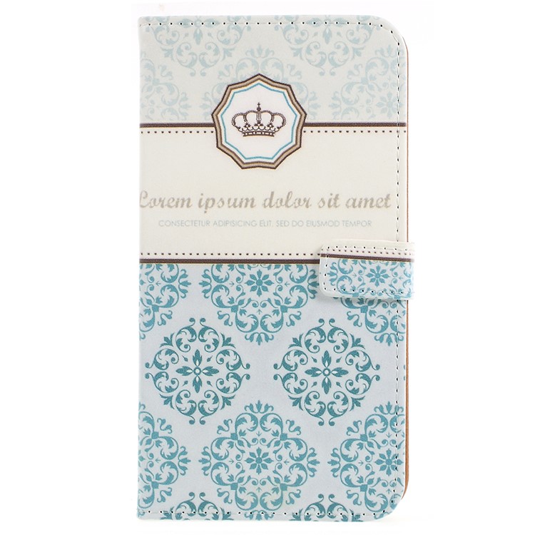 Patterned PU Leather Phone Wallet Stand Case Accessory for Asus Zenfone 5 Lite ZC600KL - Crown and Flowers-1