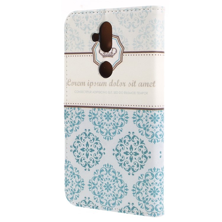 Patterned PU Leather Phone Wallet Stand Case Accessory for Asus Zenfone 5 Lite ZC600KL - Crown and Flowers-3